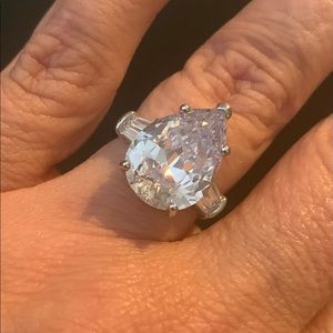 Elegant 925 sterling silver Moissanite drop Ring for Eternal engagement Pear